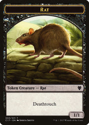 Cat Warrior (008) // Rat (003) Double-Sided Token [Commander 2017 Tokens]