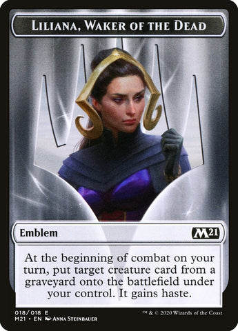 Liliana, Waker of the Dead Emblem [Core Set 2021 Tokens]