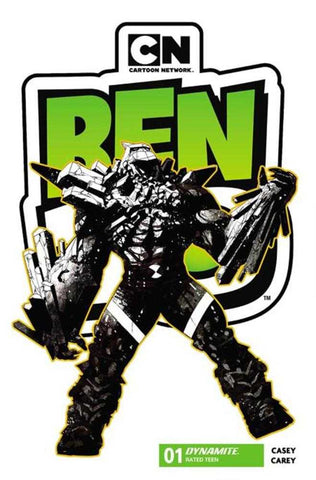 Ben 10 #1 4th Printing Cover B Inc 1:7 Robert Carey Black & White Variant