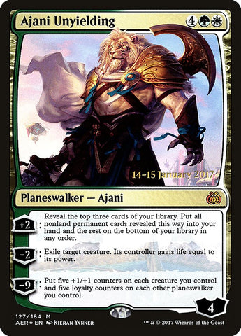 Ajani Unyielding [Aether Revolt Prerelease Promos]