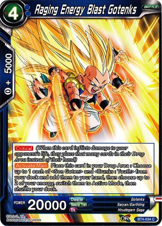 Raging Energy Blast Gotenks (BT4-034) [Colossal Warfare]