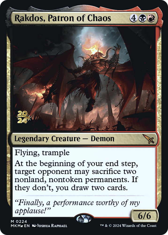 Rakdos, Patron of Chaos [Murders at Karlov Manor Prerelease Promos]