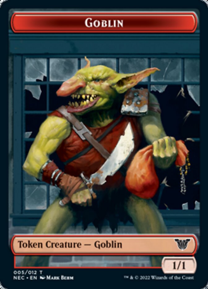 Smoke Blessing // Goblin Double-Sided Token [Kamigawa: Neon Dynasty Commander Tokens]