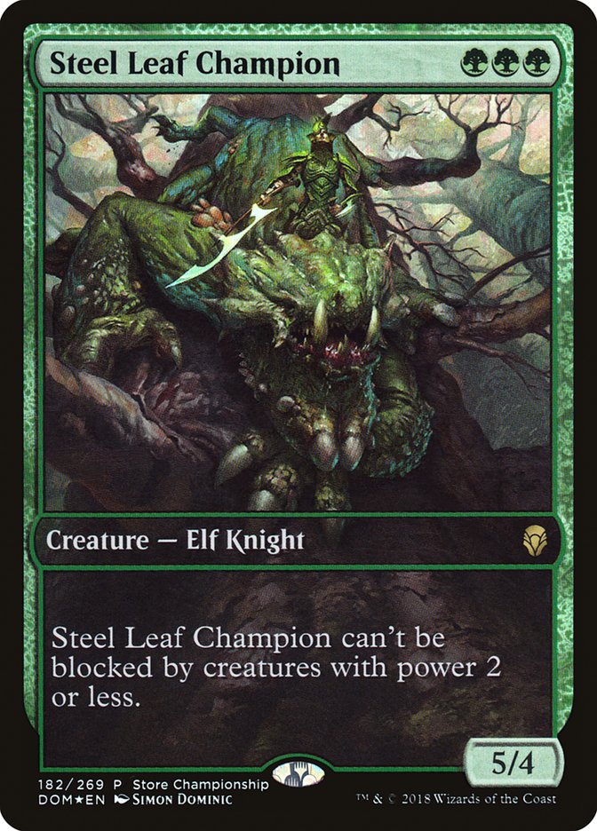 Steel Leaf Champion (Store Championship) (Full Art) [Dominaria Promos]