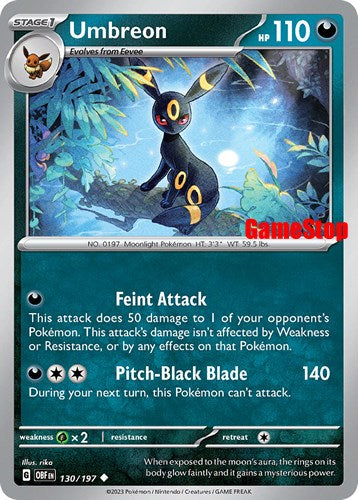 Umbreon (130/197) (GameStop Exclusive) [Scarlet & Violet: Obsidian Flames]