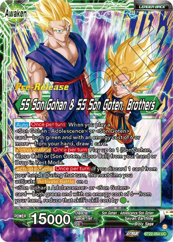 Son Goten // SS Son Gohan & SS Son Goten, Brothers (BT22-054) [Critical Blow Prerelease Promos]