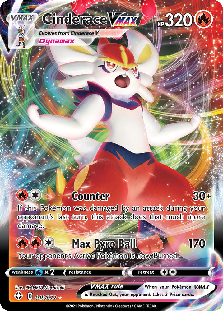 cinderace pokemon cards - ex 157/142 - Stellar Crown If tails Golden Foil Rainbow Cinderace VMAX