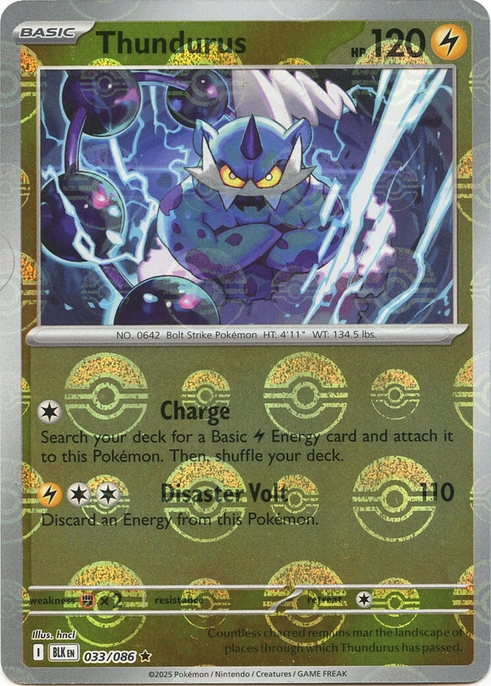 Thundurus (033/086) (Poke Ball Pattern) [Scarlet & Violet: Black Bolt]