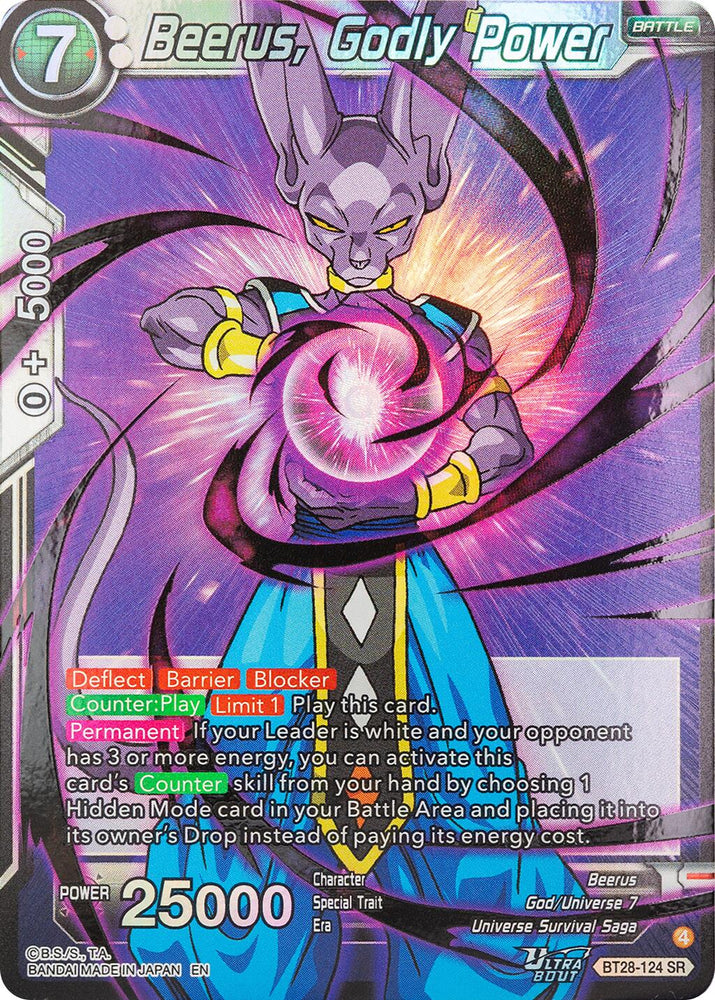 Beerus, Godly Power (BT28-124) [Prismatic Clash]