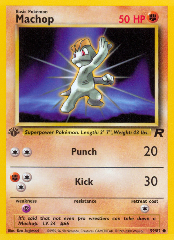 machop pokemon card 2016 Machop (59/82) [Team Rocket 1st Edition]