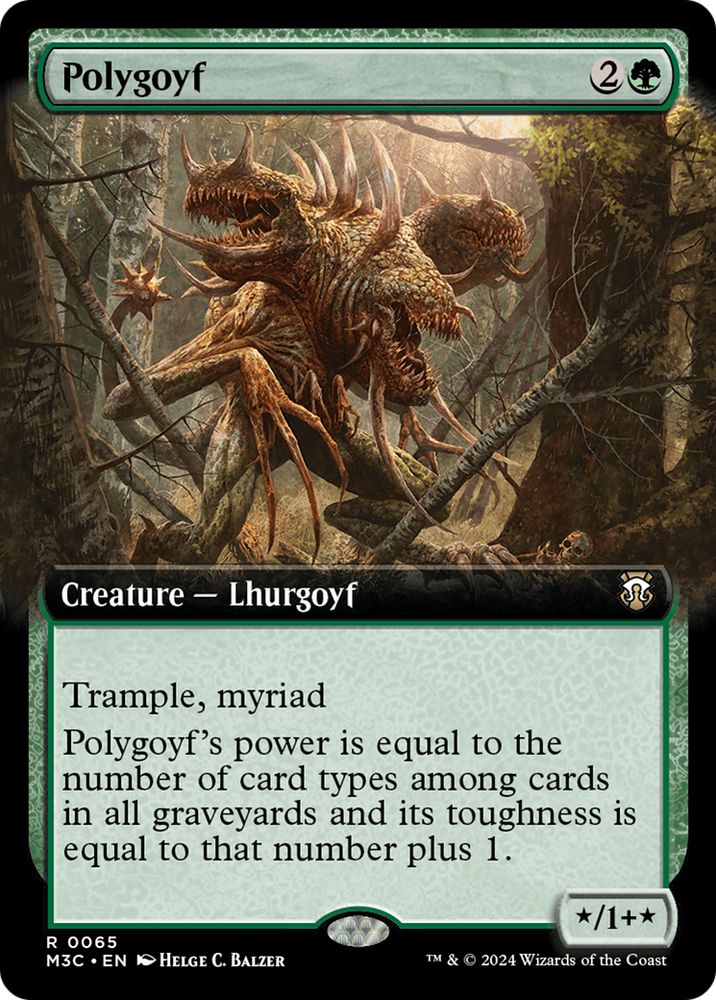 Polygoyf (Extended Art) (Ripple Foil) [Modern Horizons 3 Commander]