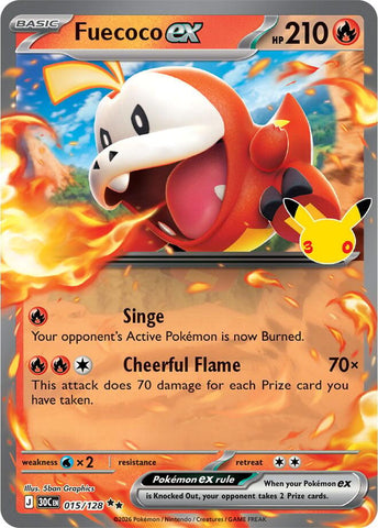 Fuecoco ex (015/128) [Mega Evolution: 30th Celebration]