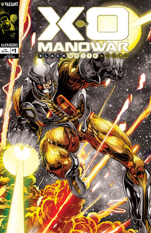 X O Manowar: Black, White & Gold #1 Variant B (Quesada Black, White & Gold Variant)