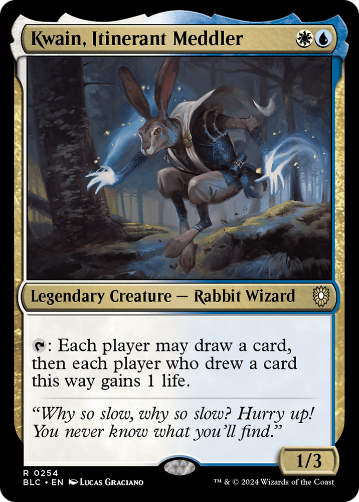 Kwain, Itinerant Meddler [Bloomburrow Commander]