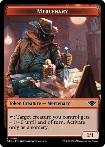 Mercenary // Zombie Rogue Double-Sided Token [Outlaws of Thunder Junction Tokens]
