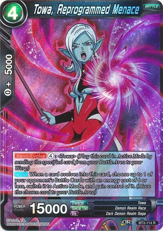 Towa, Reprogrammed Menace (BT3-114) [Cross Worlds]