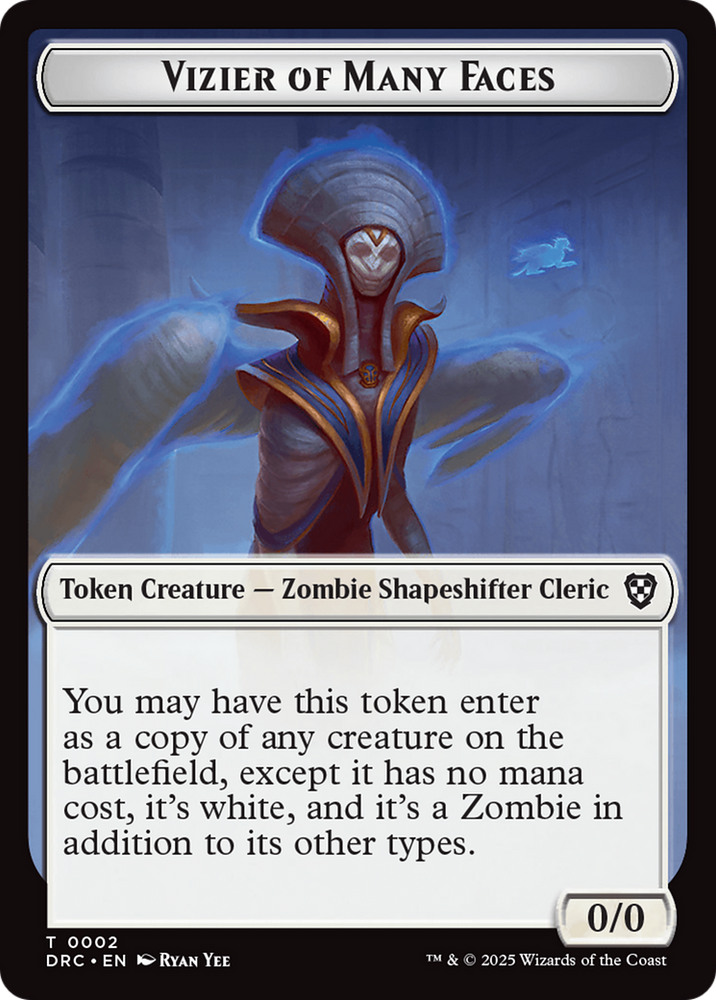 Angel of Sanctions // Vizier of Many Faces Double-Sided Token [Aetherdrift Commander]