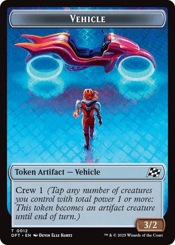 Emblem - Chandra, Spark Hunter // Vehicle Double-Sided Token [Aetherdrift Tokens]