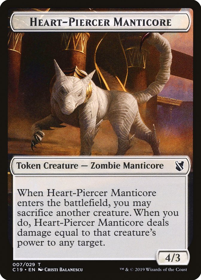 Heart-Piercer Manticore Token [Commander 2019 Tokens]