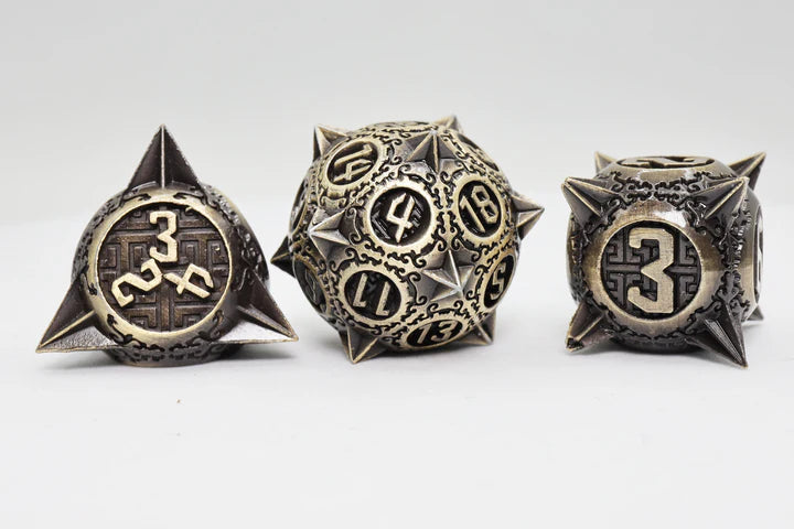 Meteor Storm Bronze Astroid Metal Dice - Foam Brain