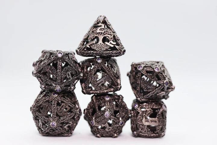 Tree of Wisdom Hollow Metal Dice - Foam Brain