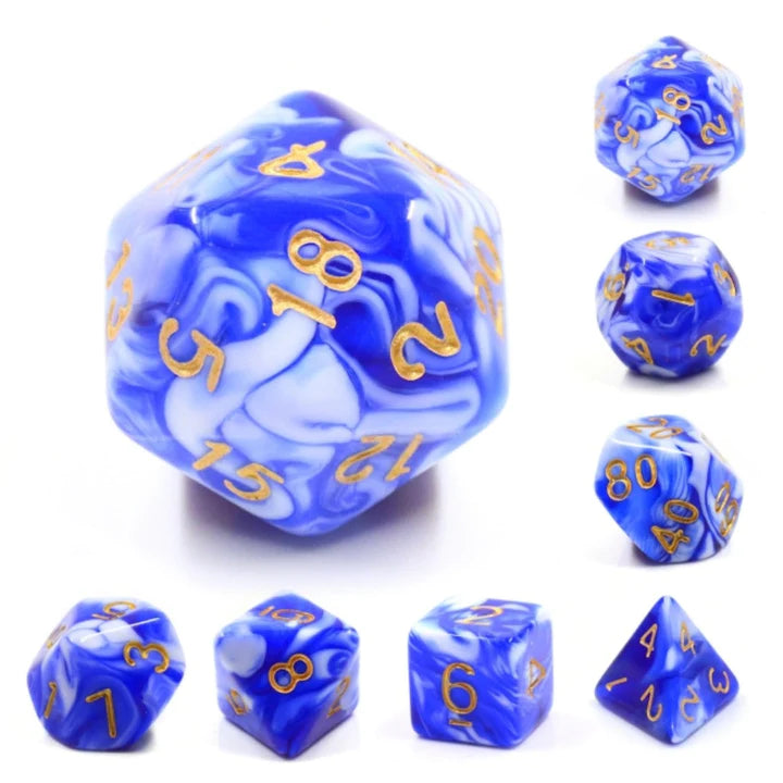 Blue Porcelain Dice Set - Foam Brain