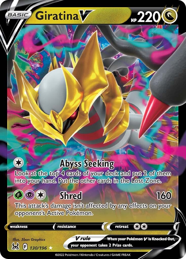 pokemon cards giratina Giratina V (130/196) [Sword & Shield: Lost Origin]