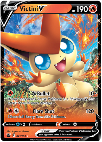 Victini V (021/163) [Sword & Shield: Battle Styles]