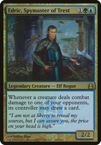 Edric, Spymaster of Trest (Launch) (Oversized) [Commander 2011 Oversized]