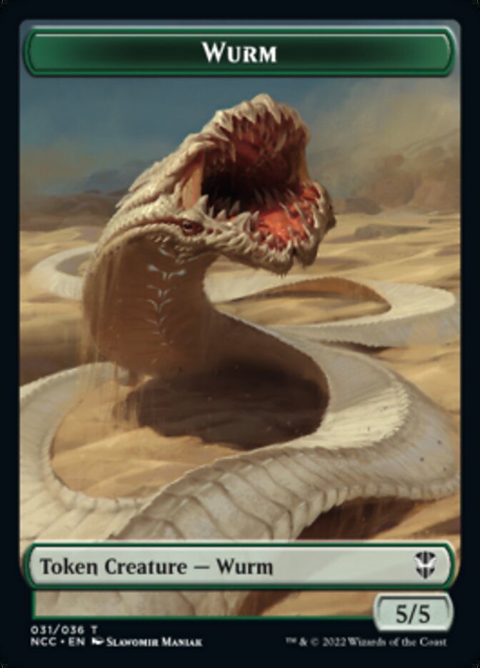 Elf Warrior // Wurm Double-Sided Token [Streets of New Capenna Commander Tokens]