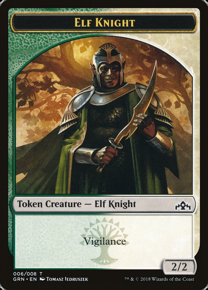 Saproling // Elf Knight Double-Sided Token [Guilds of Ravnica Guild Kit Tokens]