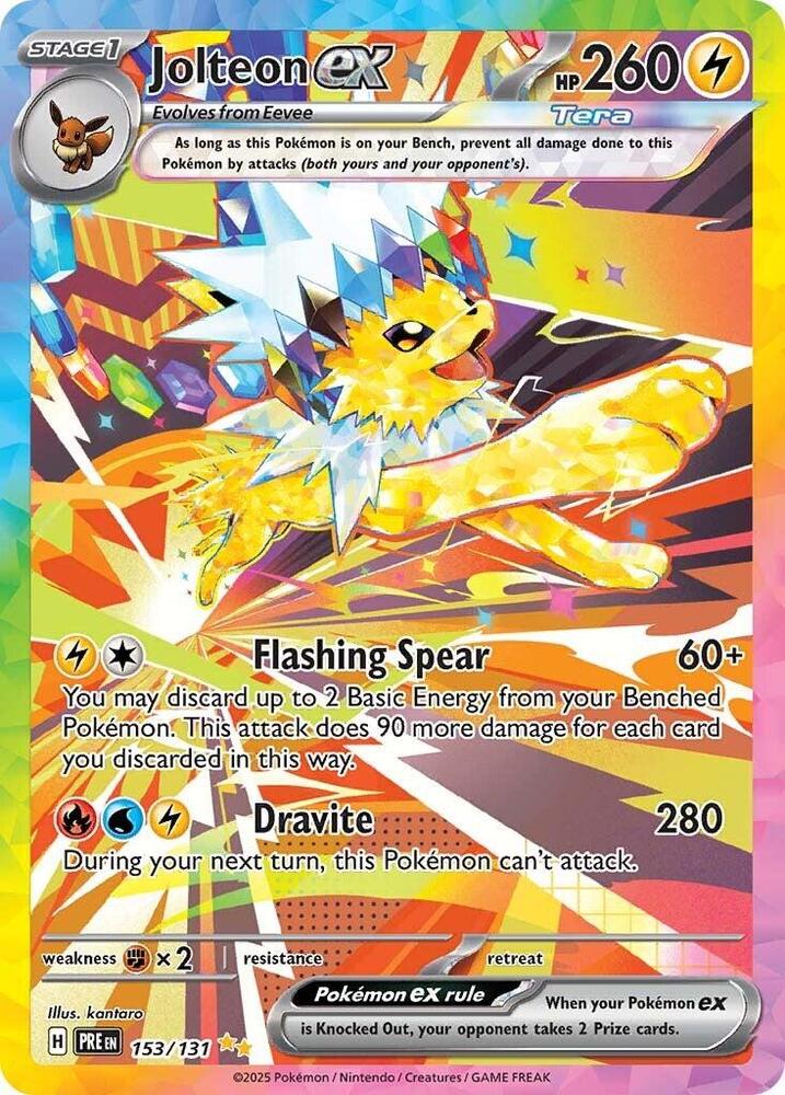 pokemon tcg brilliant stars tg04 tg30 jolteon card Jolteon ex (153/131) [Scarlet & Violet: Prismatic Evolutions]