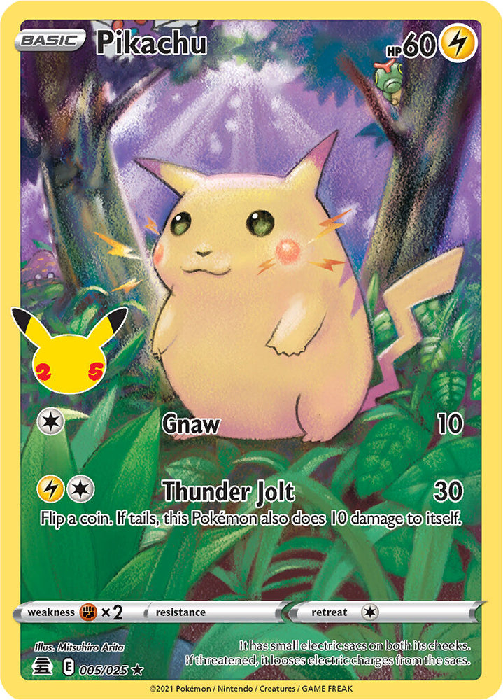 pikachu pokemon card 25th anniversary The Company International - 005/025 limited edition treasure from Japan Pokemon Card Game 25th Anniversary