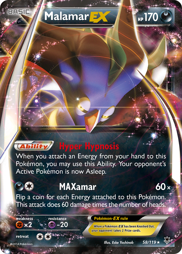malamar v pokemon card value Malamar EX (58/119) [XY: Phantom Forces]