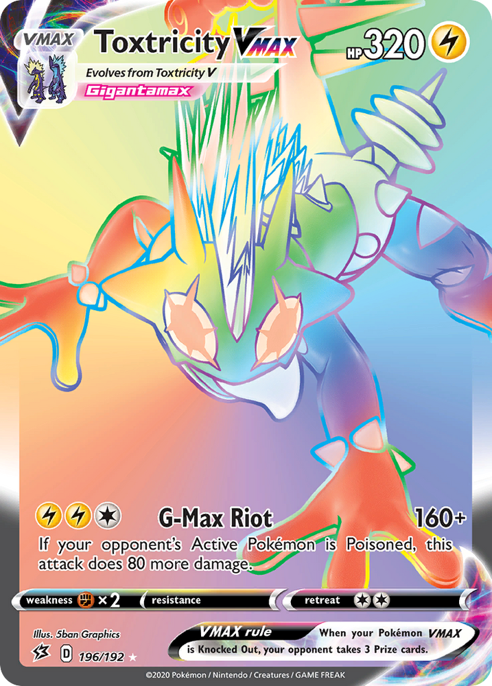 pokemon toxtricity card ex 100/182 - Paradox Rift - Double Rare Colorless G Toxtricity | Rebel Clash |