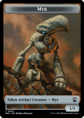 Construct (Ripple Foil) // Myr Double-Sided Token [Modern Horizons 3 Commander Tokens]