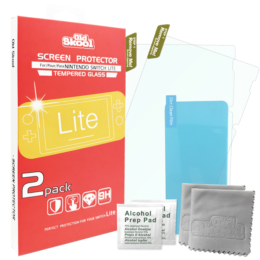 TEMPERED GLASS SCREEN PROTECTOR 2PACK FOR SWITCH LITE - OLD SKOOL