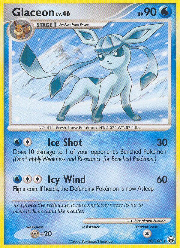 Glaceon (20/100) (Theme Deck Exclusive) [Diamond & Pearl: Majestic Dawn] - Graded