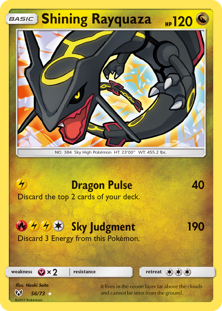 Shining Rayquaza (56/73) [Sun & Moon: Shining Legends] - Graded
