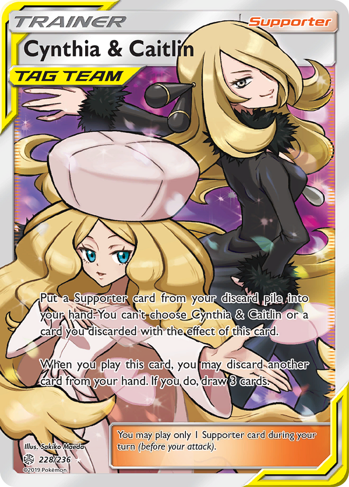 Cynthia & Caitlin (228/236) [Sun & Moon: Cosmic Eclipse] - Japanese - Graded
