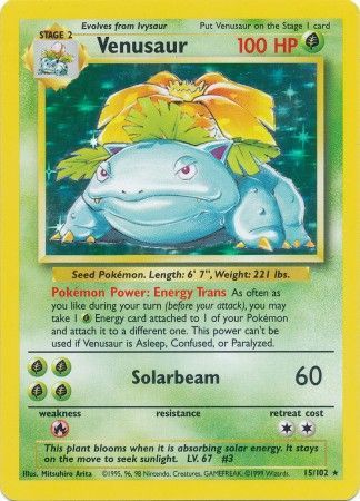 Venusaur (15/102) [Base Set] - Graded