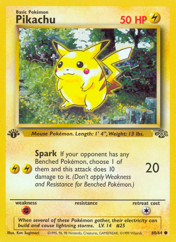 Pikachu (60/64) [Jungle 1st Edition] - Graded