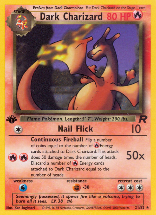 Dark Charizard (21/82) [Team Rocket 1st Edition] - Graded