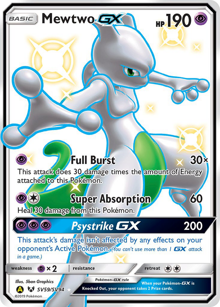 Mewtwo GX (SV59/SV94) [Sun & Moon: Hidden Fates - Shiny Vault] - Graded