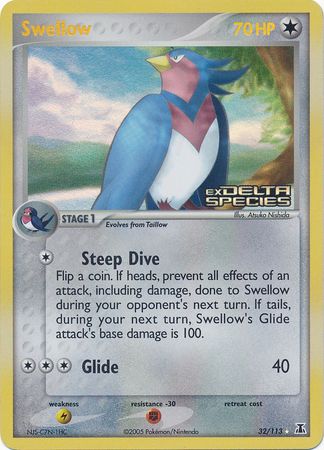 Swellow (32/113) (Stamped) [EX: Delta Species]