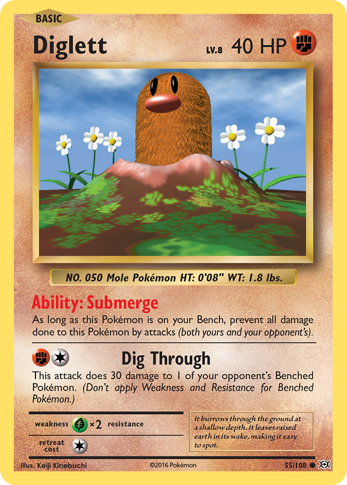 Diglett (55/108) [XY: Evolutions] - Graded