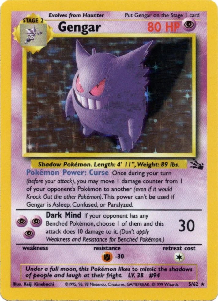 Gengar (5/62) [Fossil Unlimited] - Graded