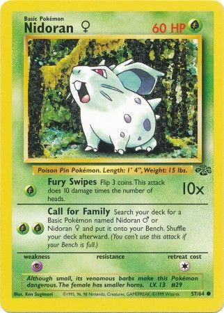 Nidoran (57/64) (Female) [Jungle Unlimited] - Graded