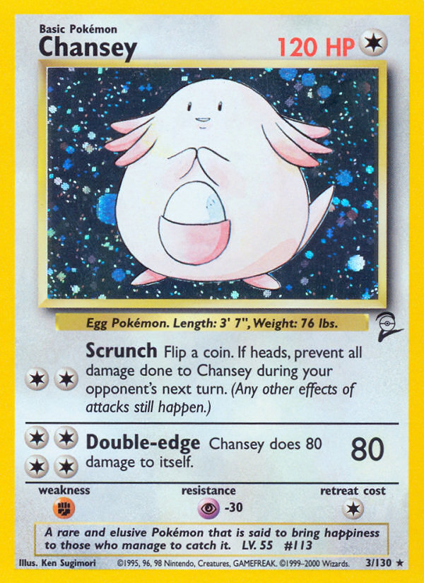 Chansey (3/130) [Base Set 2] - Graded
