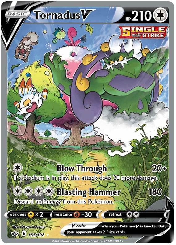 Tornadus V (185/198) [Sword & Shield: Chilling Reign] - Graded